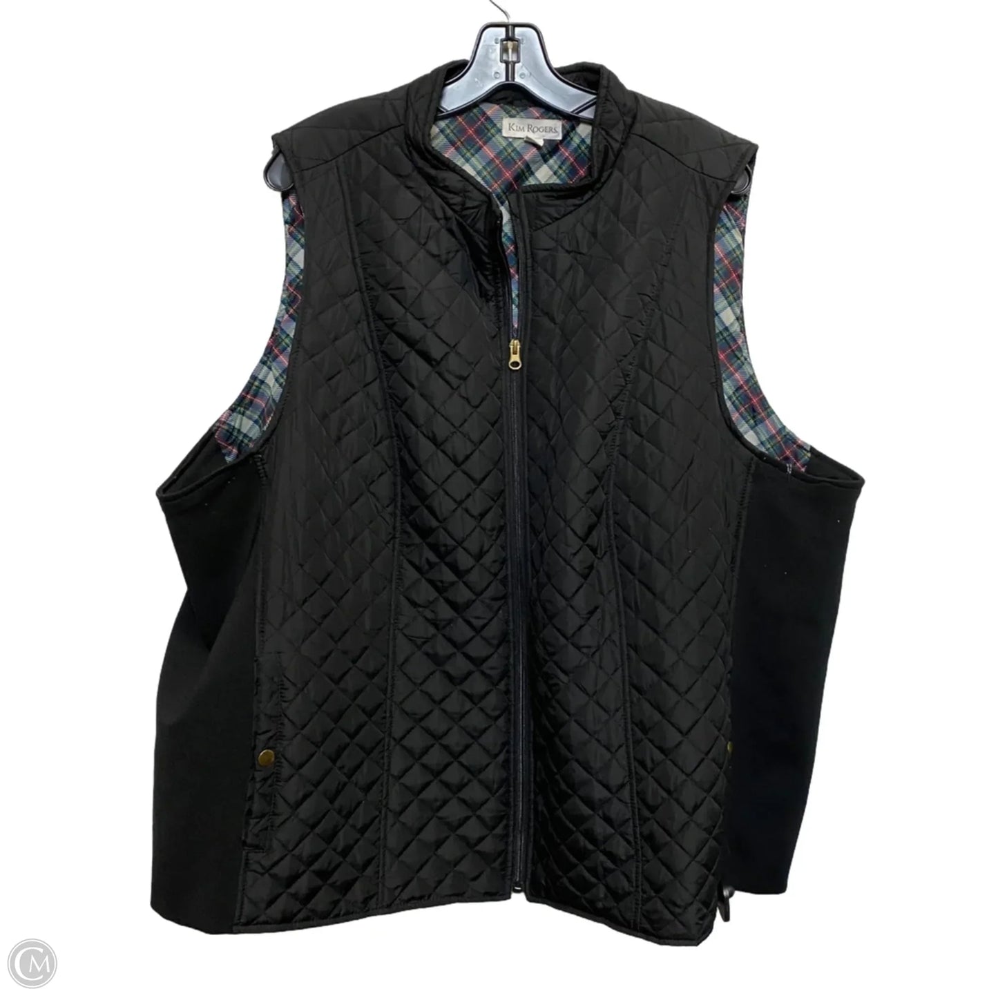 Vest Puffer & Quilted By Kim Rogers In Black, Size: 3x