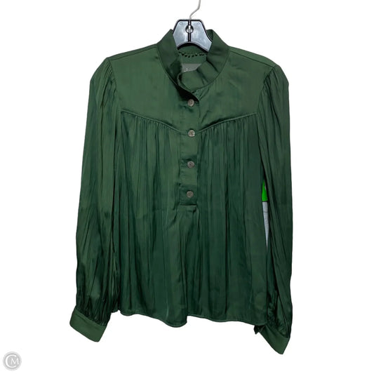 Blouse Long Sleeve By Anthropologie In Green, Size: Xs