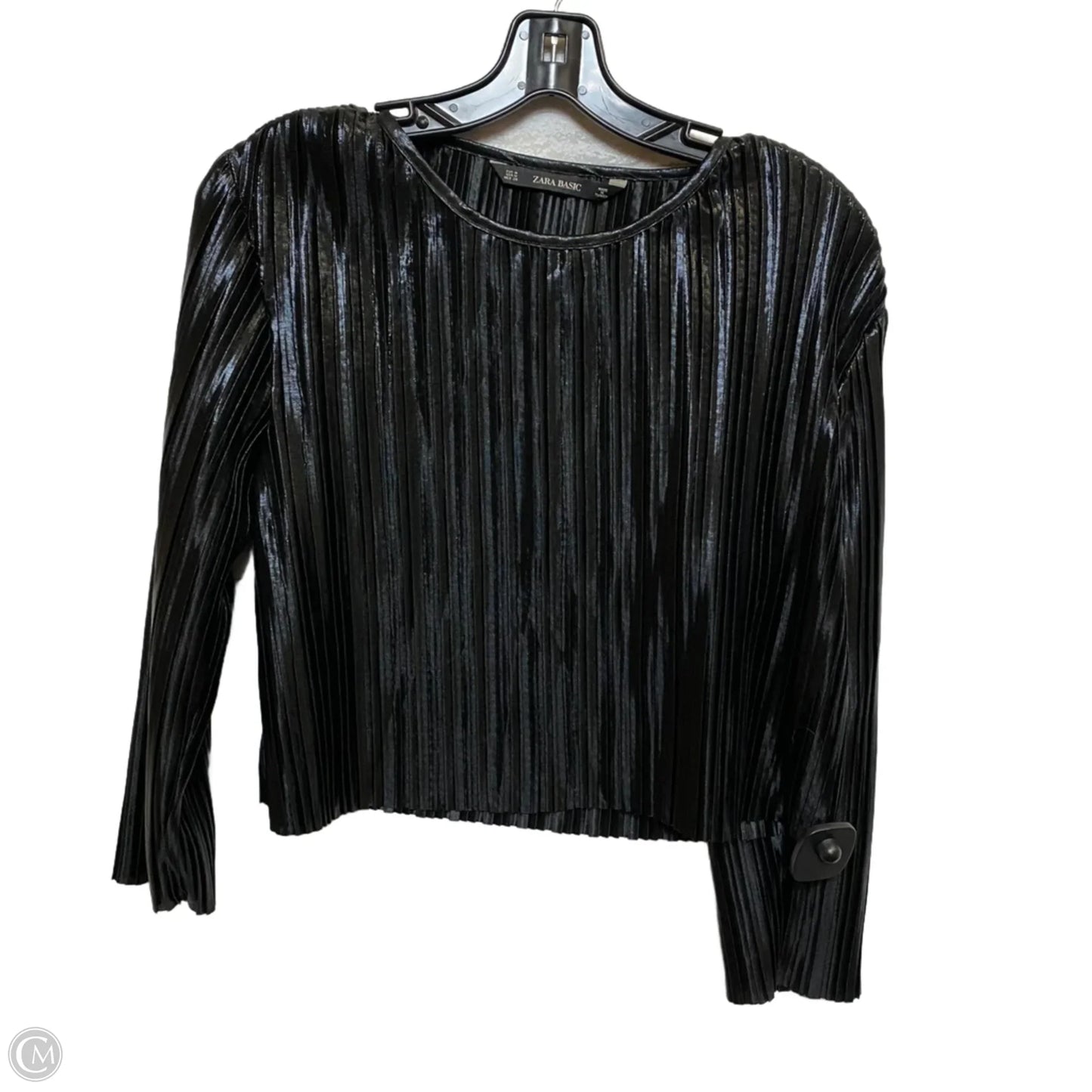 Top 3/4 Sleeve By Zara Basic In Black, Size: M
