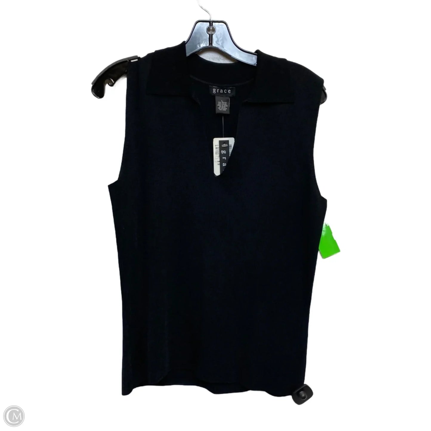 Top Sleeveless Basic By Grace In Black, Size: L