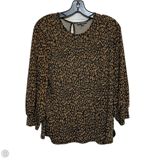 Top Long Sleeve By Adrianna Papell In Black & Brown, Size: L