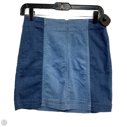 Skirt Mini & Short By Free People In Blue Denim, Size: S
