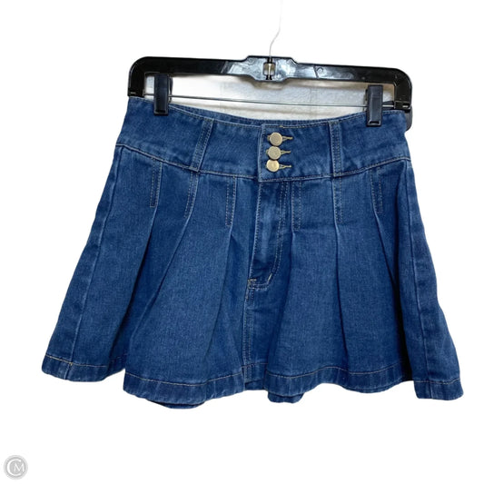 Skirt Mini & Short By Shein In Blue Denim, Size: S