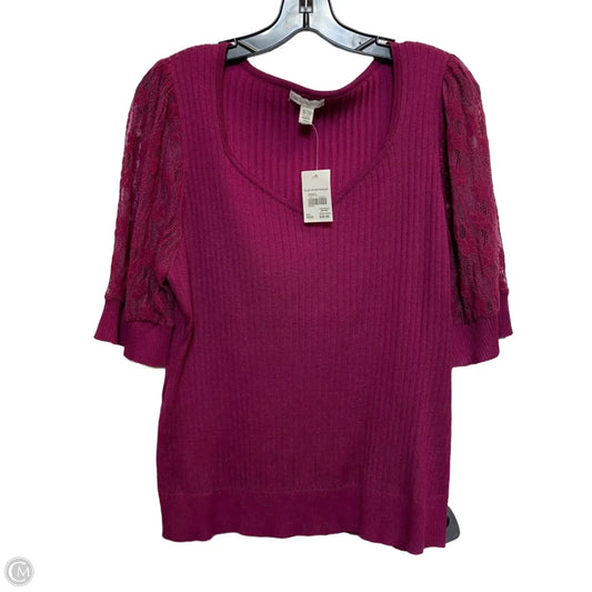 Top Short Sleeve By Cato In Purple, Size: 1x