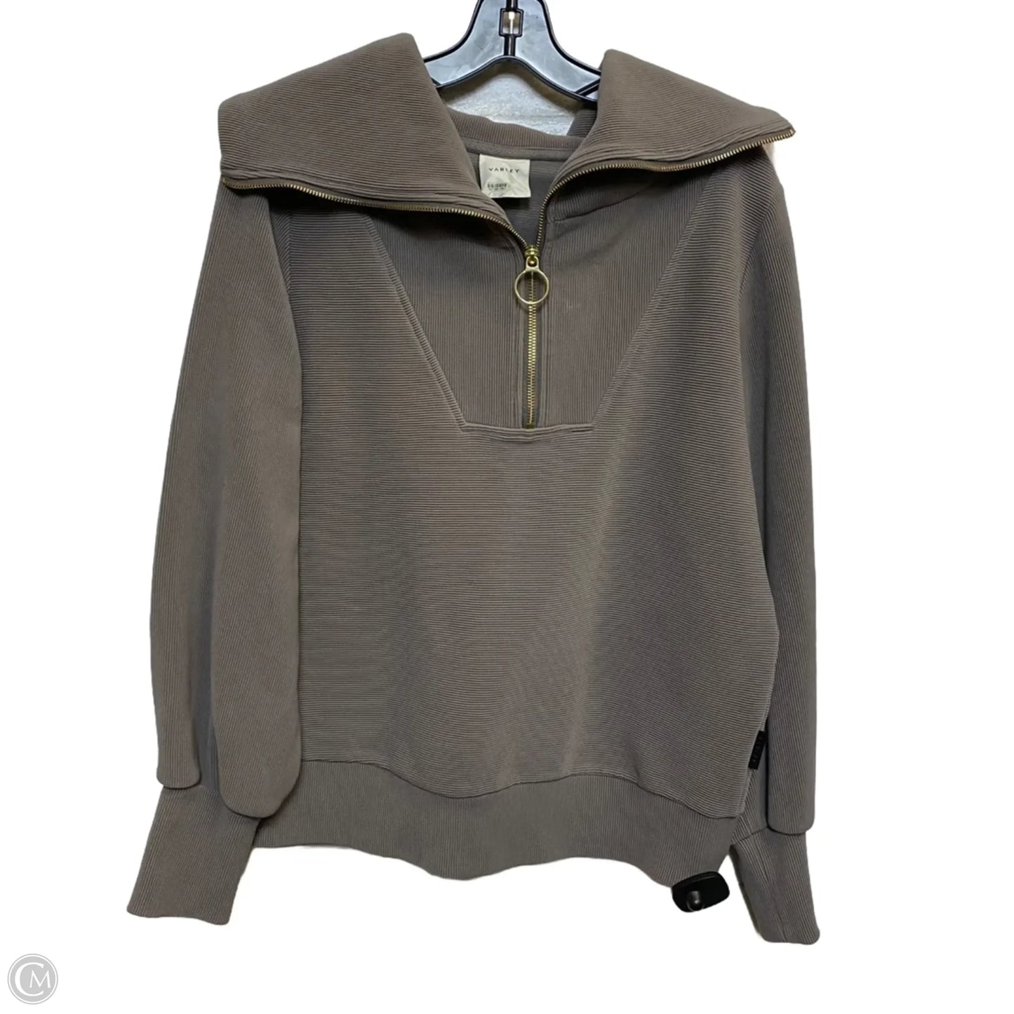Athletic Sweatshirt Collar By Varley In Taupe, Size: S