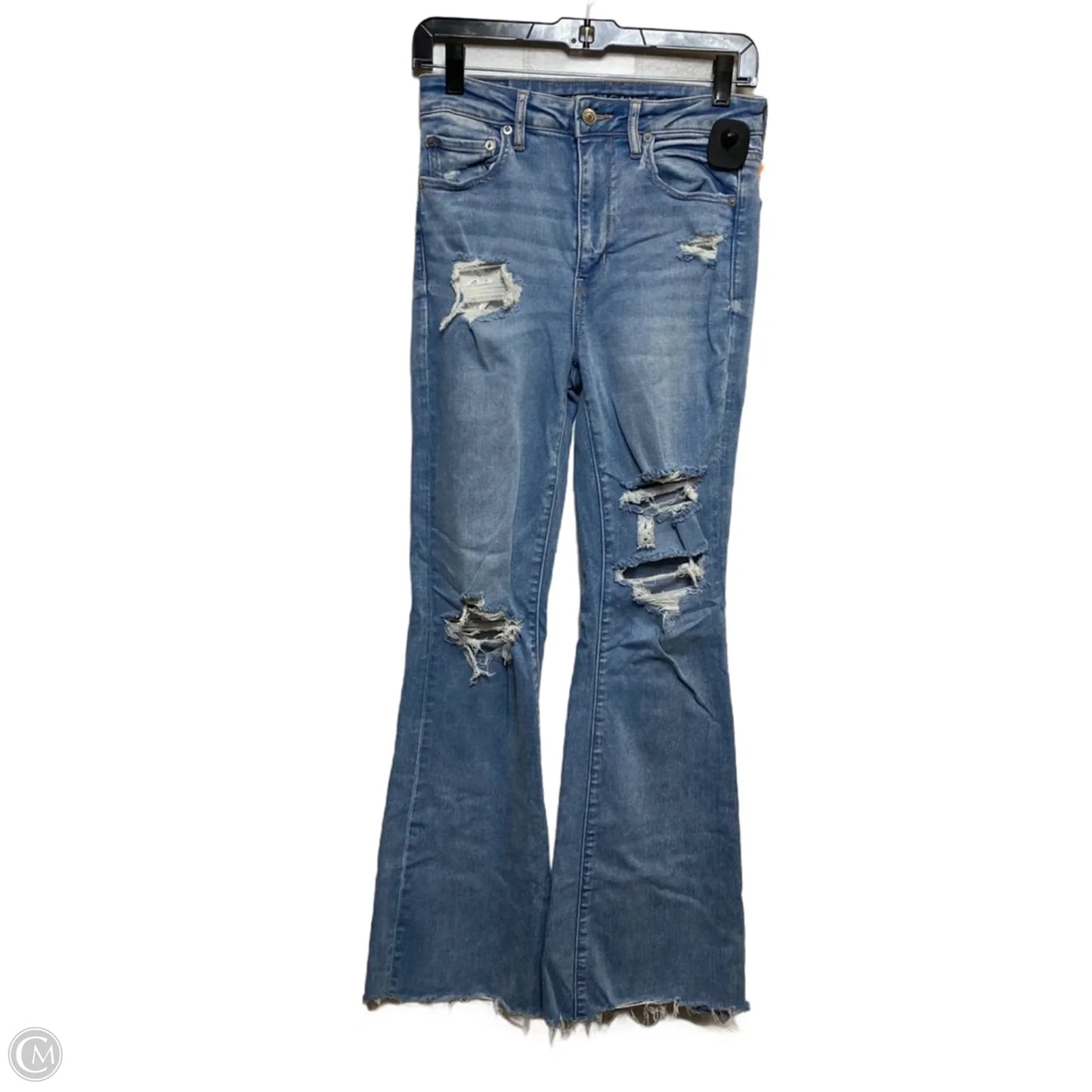 Jeans Flared By American Eagle In Blue Denim, Size: 6