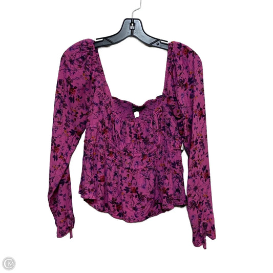Top Long Sleeve By Urban Outfitters In Pink, Size: L