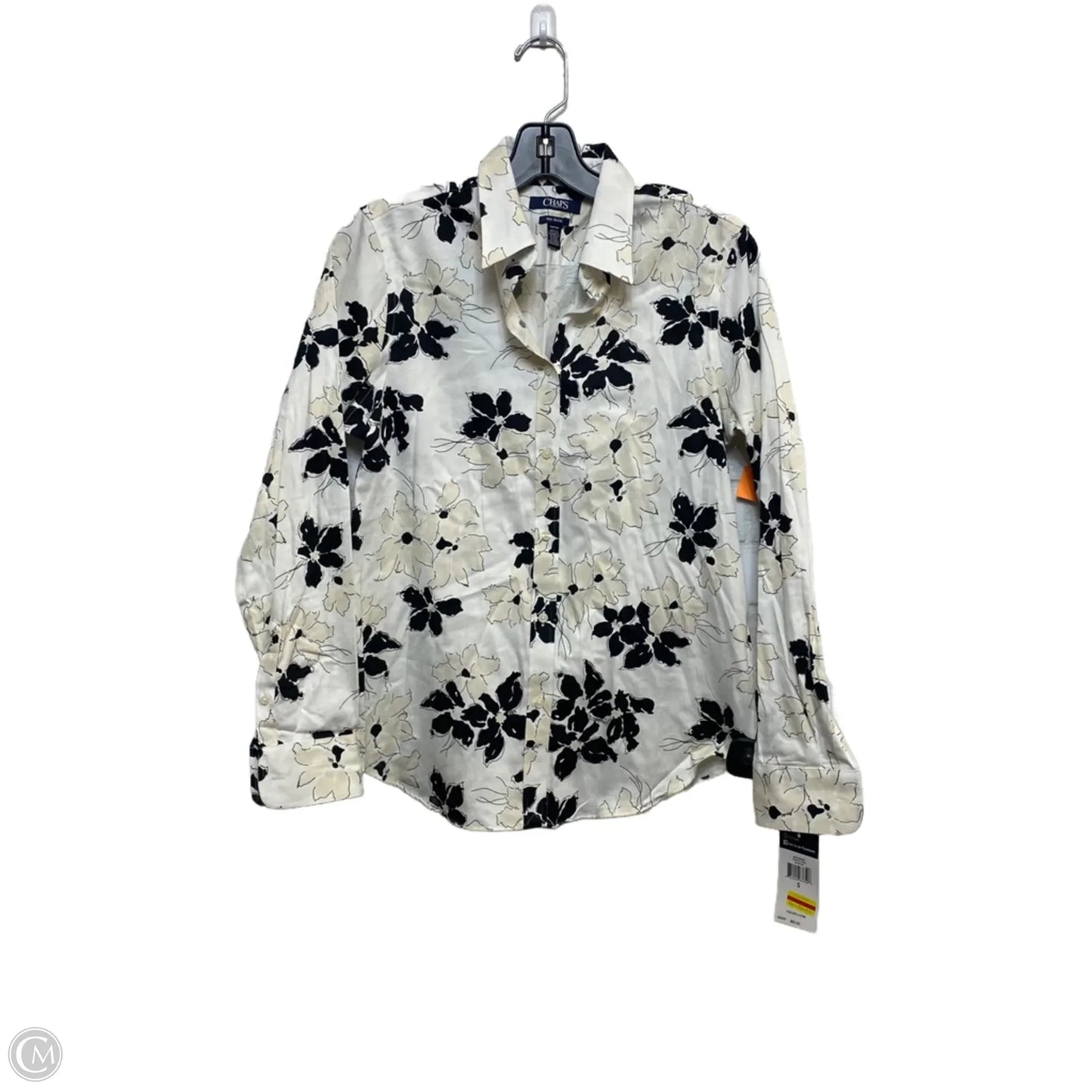 Top Long Sleeve By Chaps In Cream, Size: S