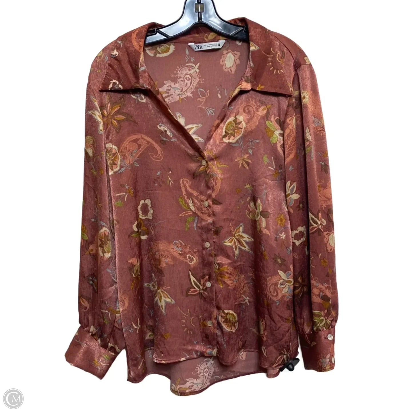 Top Long Sleeve By Zara In Red, Size: Xl