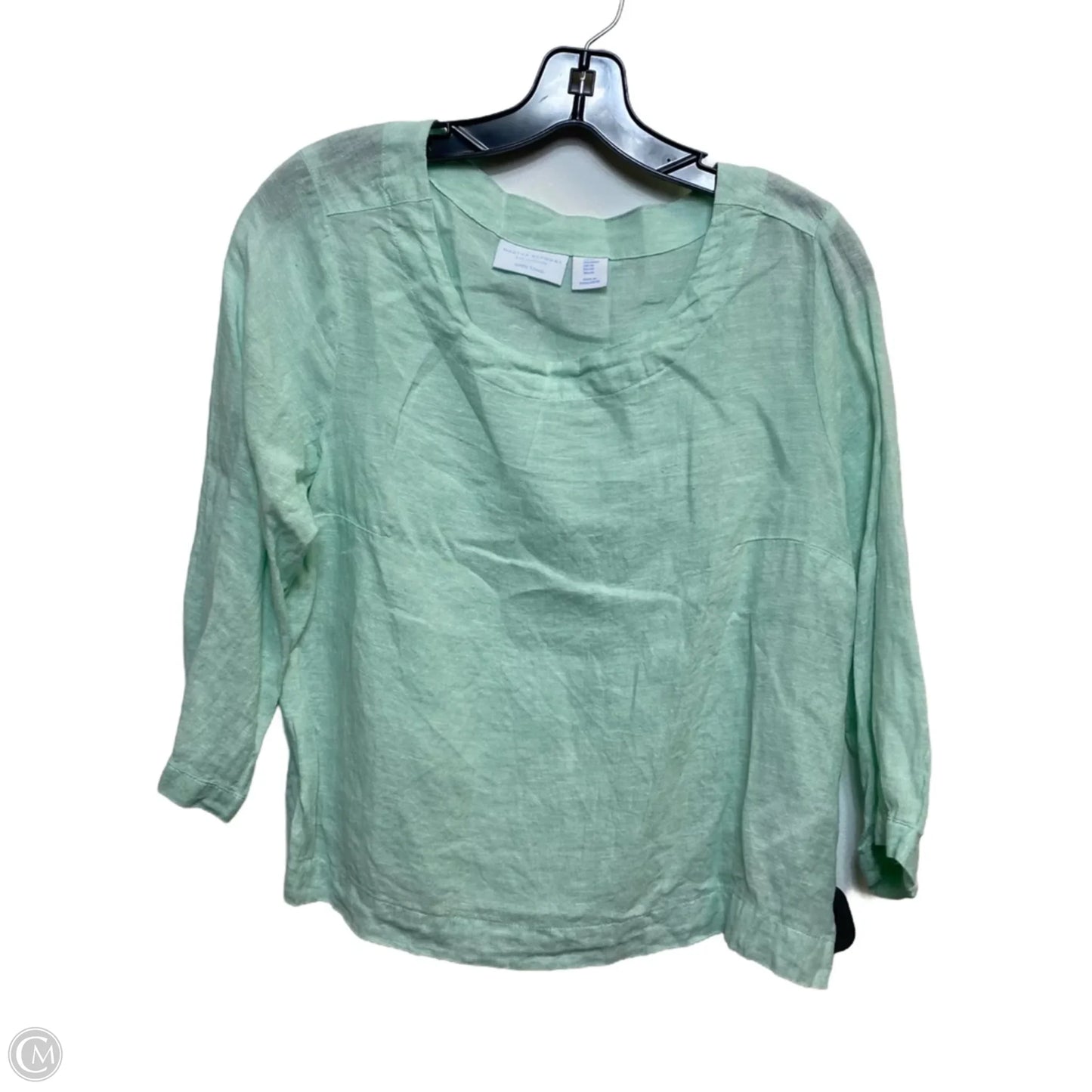 Top 3/4 Sleeve By Martha Stewart In Green, Size: M