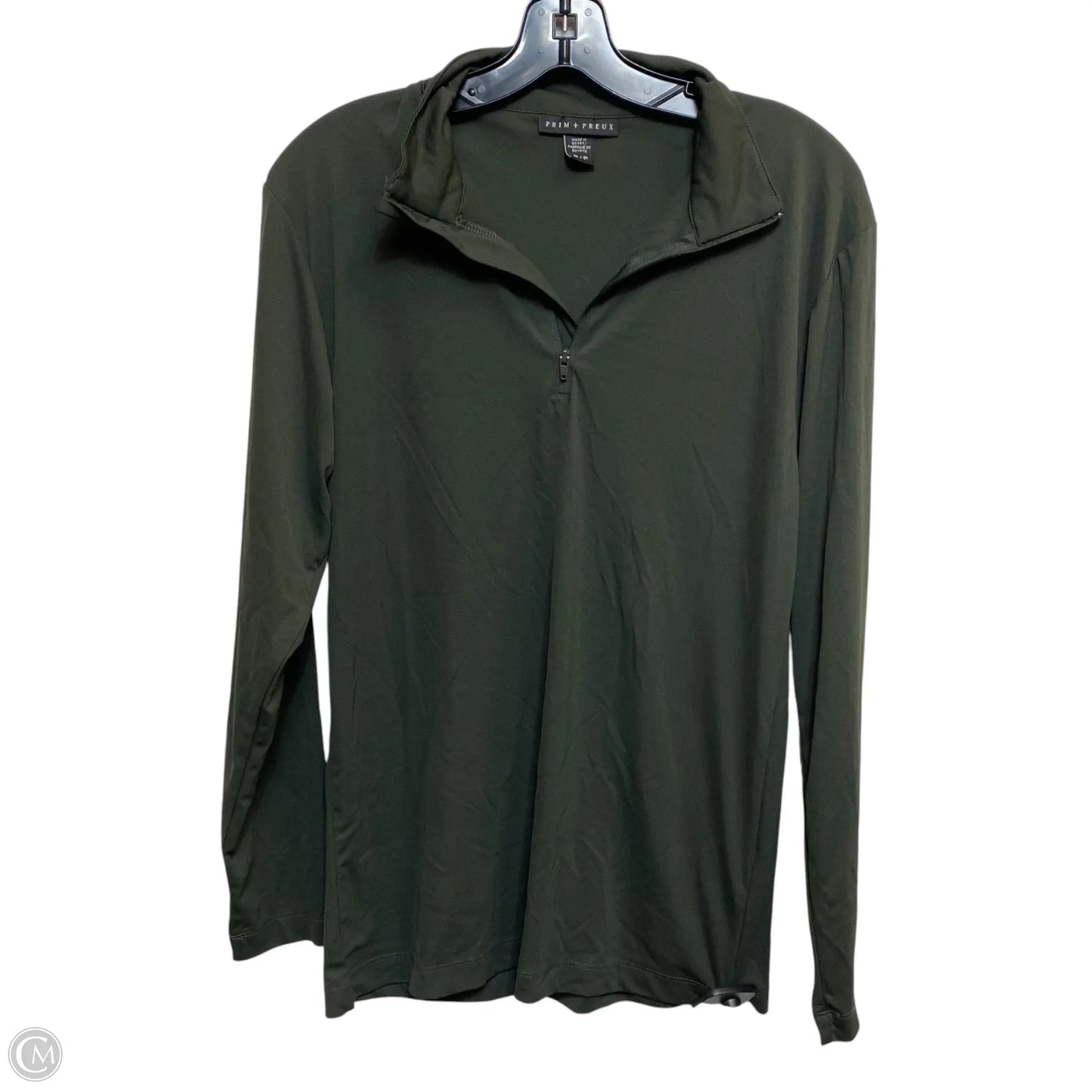 Athletic Top Long Sleeve Collar By Prim+preux In Black, Size: S