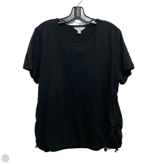 Top Short Sleeve Basic By Time And Tru In Black, Size: Xxl