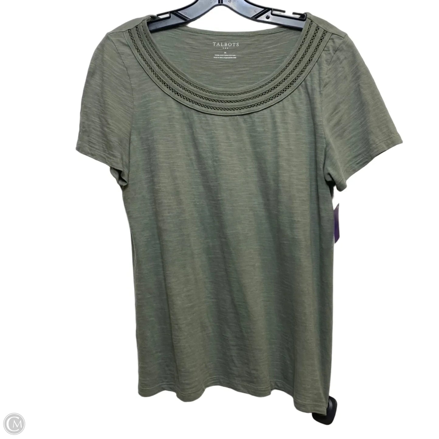 Top Short Sleeve By Talbots In Green, Size: M