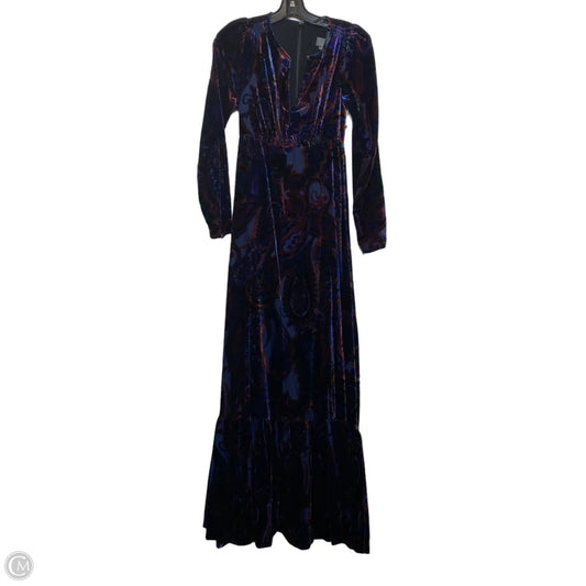 Dress Casual Maxi By Anthropologie In Blue & Purple, Size: Xxs
