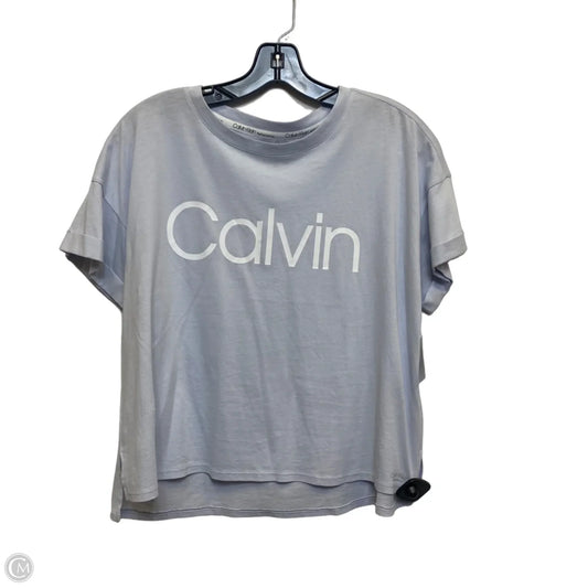 Athletic Top Short Sleeve By Calvin Klein Performance In Blue, Size: L