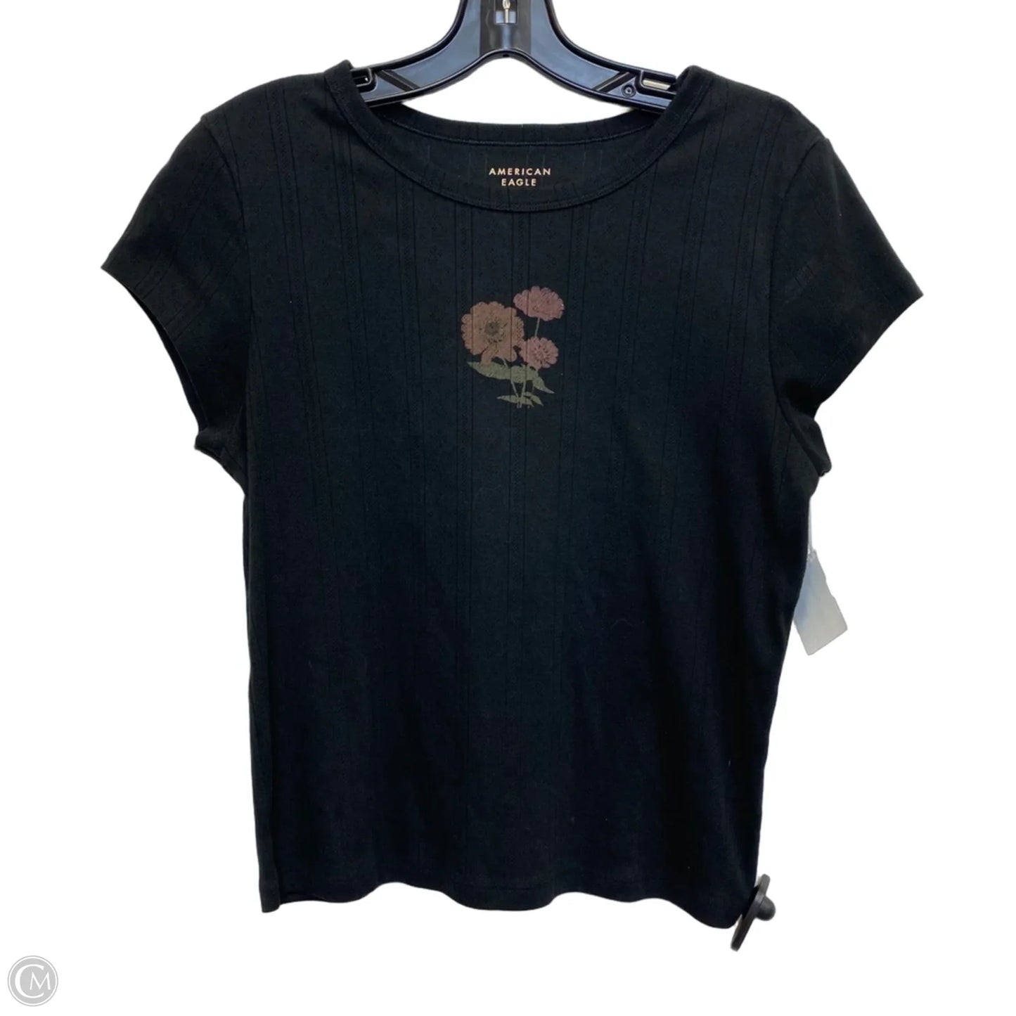 Top Short Sleeve Basic By American Eagle In Black, Size: L