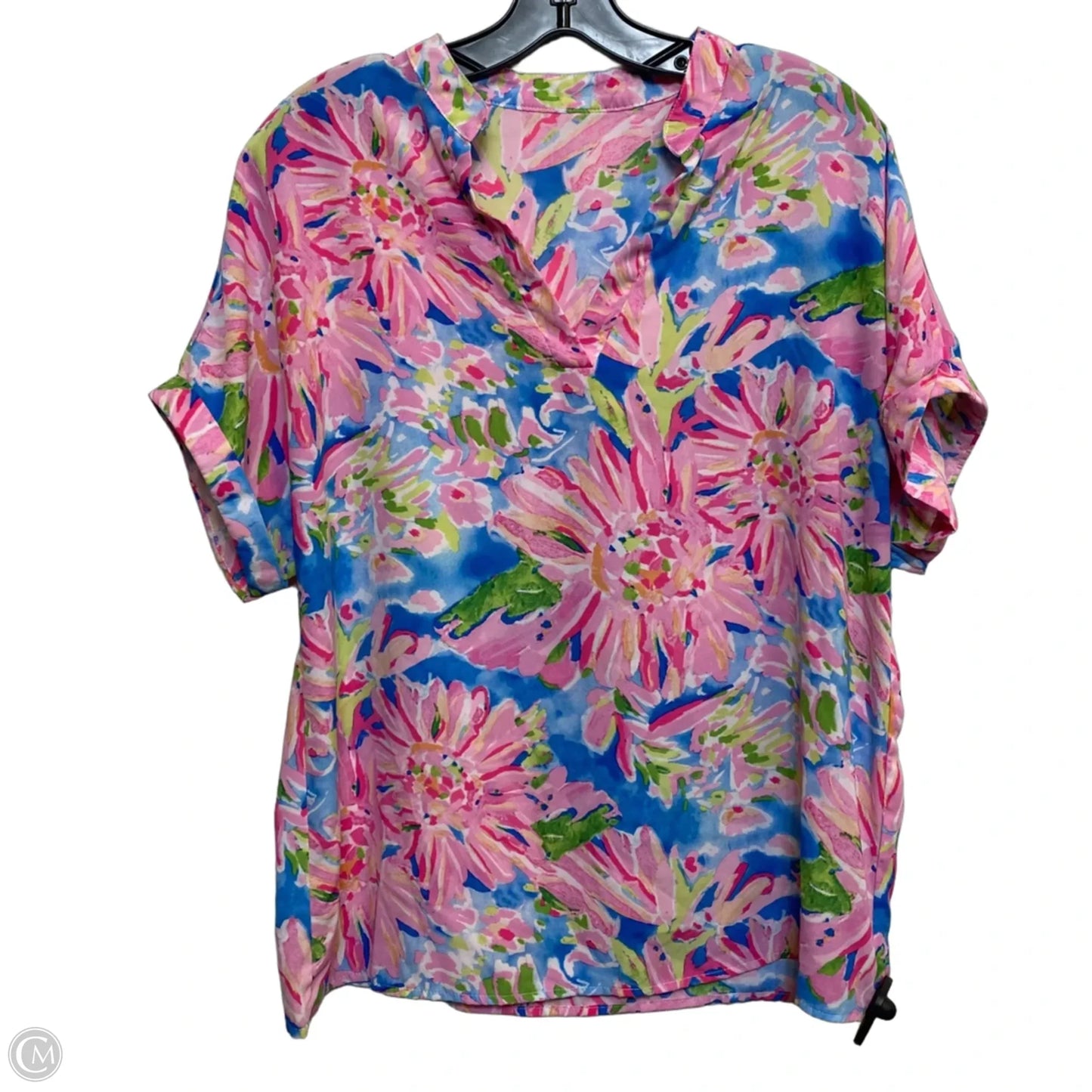 Top Sleeveless By Cmf In Blue & Pink, Size: L