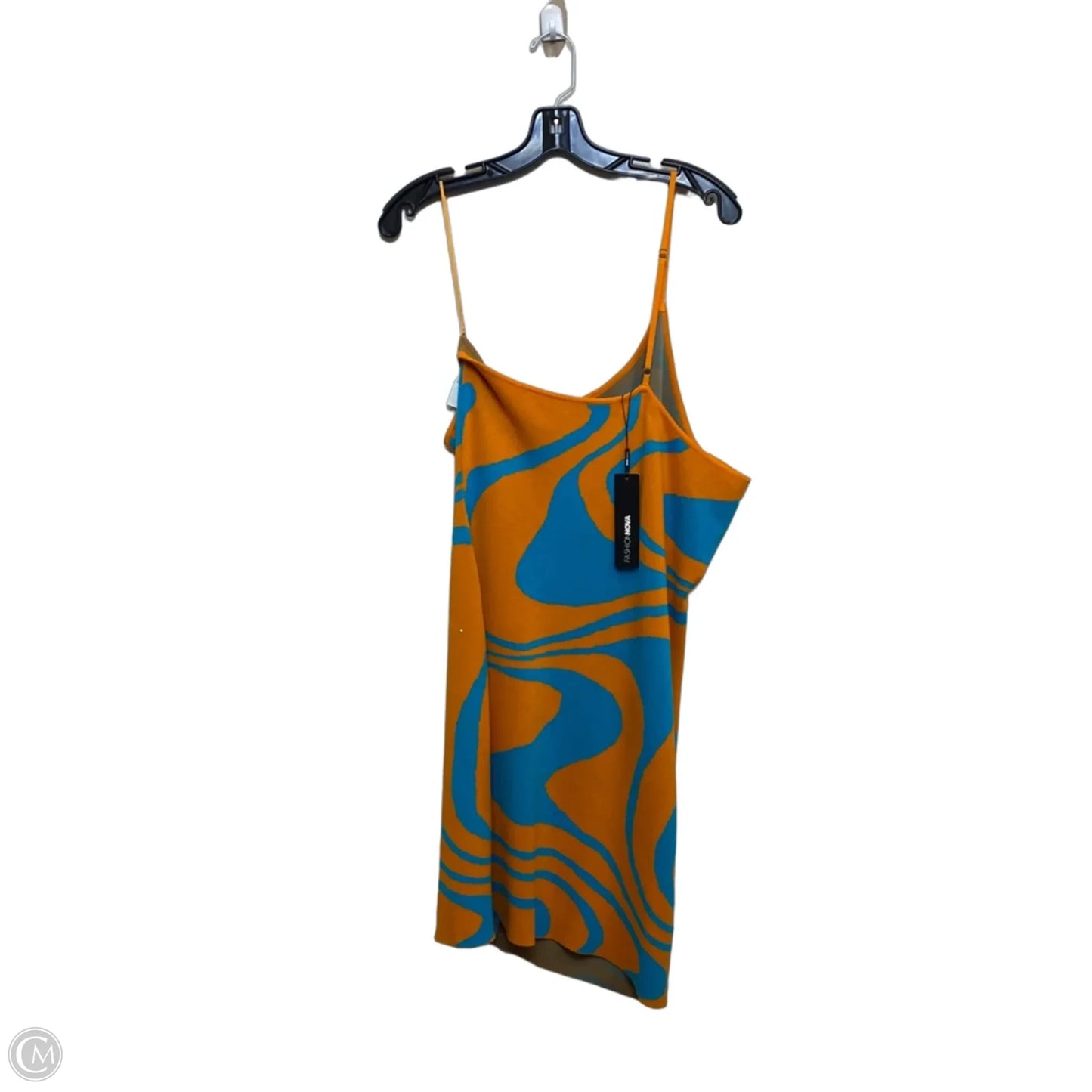 Dress Casual Short By Fashion Nova In Blue & Orange, Size: 2x