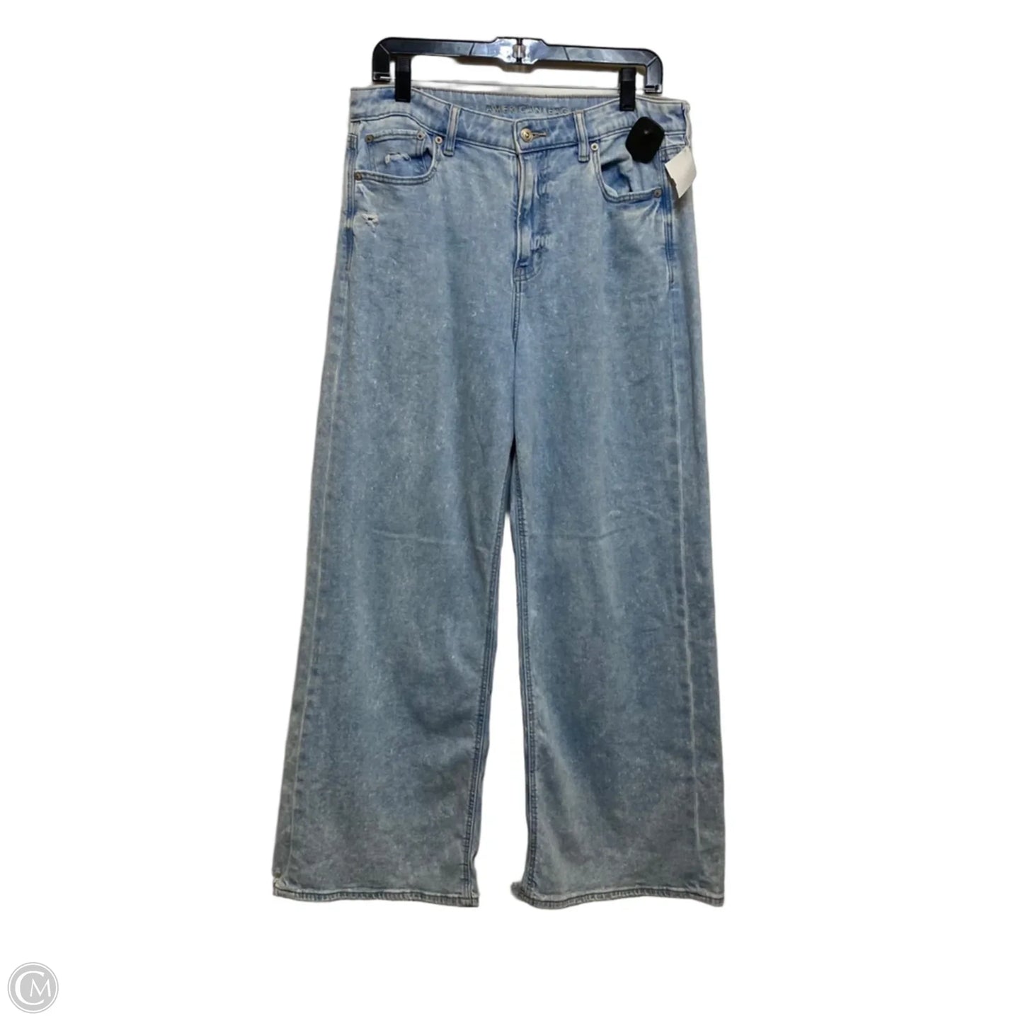 Jeans Wide Leg By American Eagle In Blue Denim, Size: 10