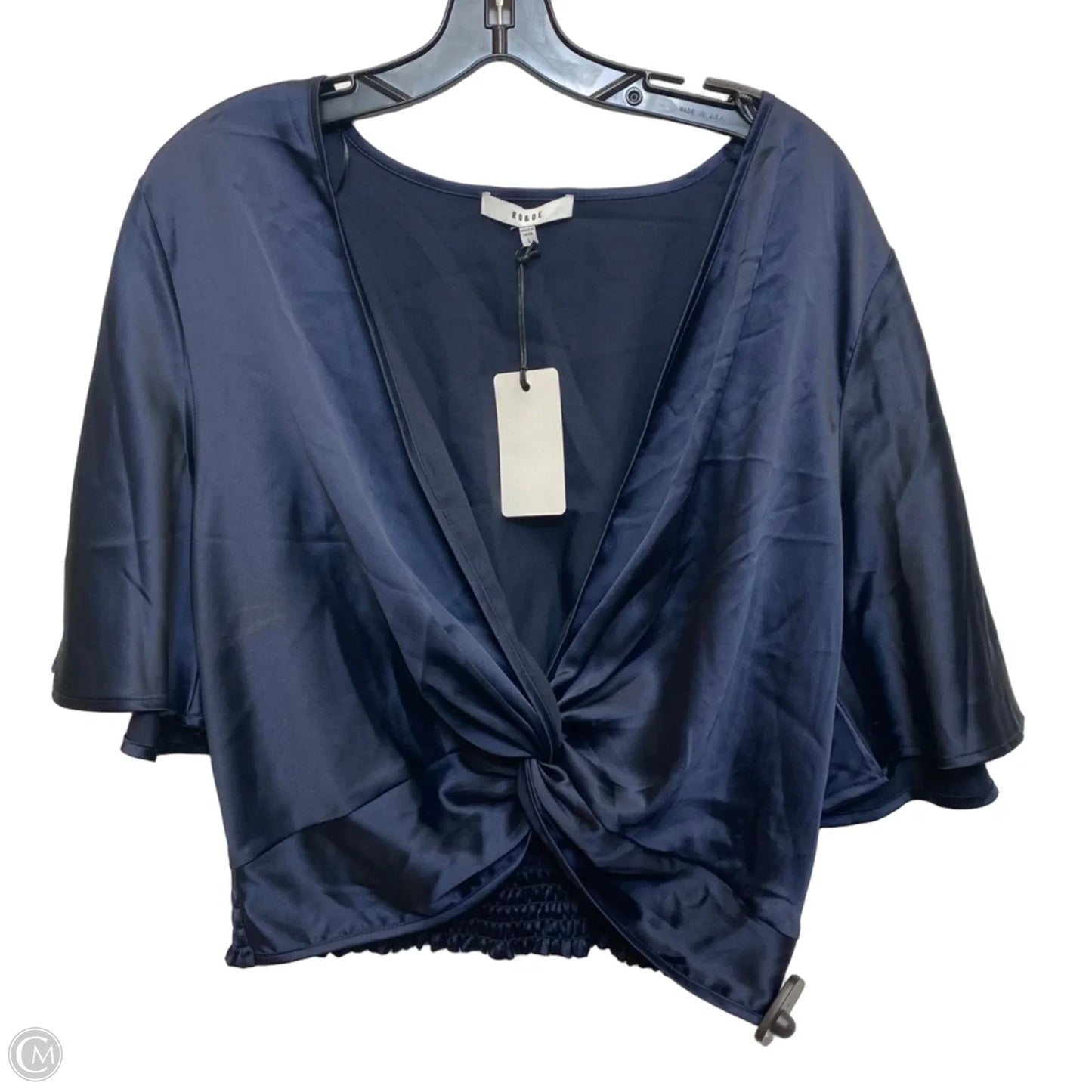 Top Short Sleeve By Ro & De In Navy, Size: L