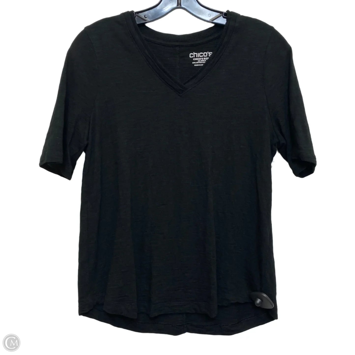 Top Short Sleeve Basic By Chicos In Black, Size: M