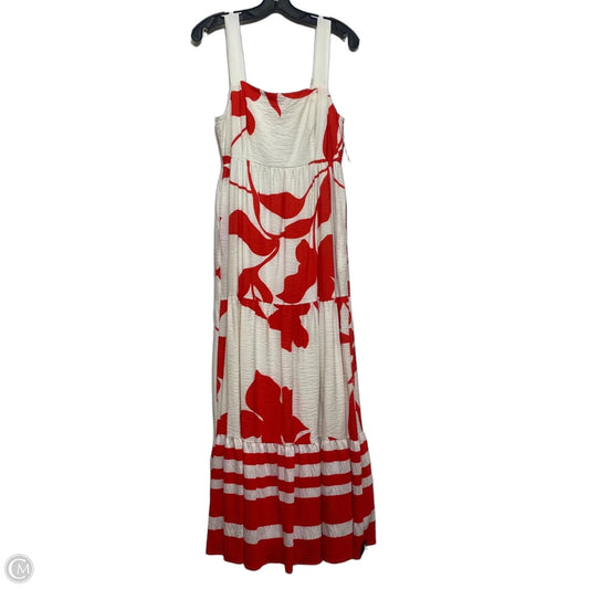 Dress Casual Maxi By Nine West Apparel In Cream & Red, Size: M