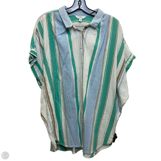Top Short Sleeve By Time And Tru In Blue & Green, Size: Xxl