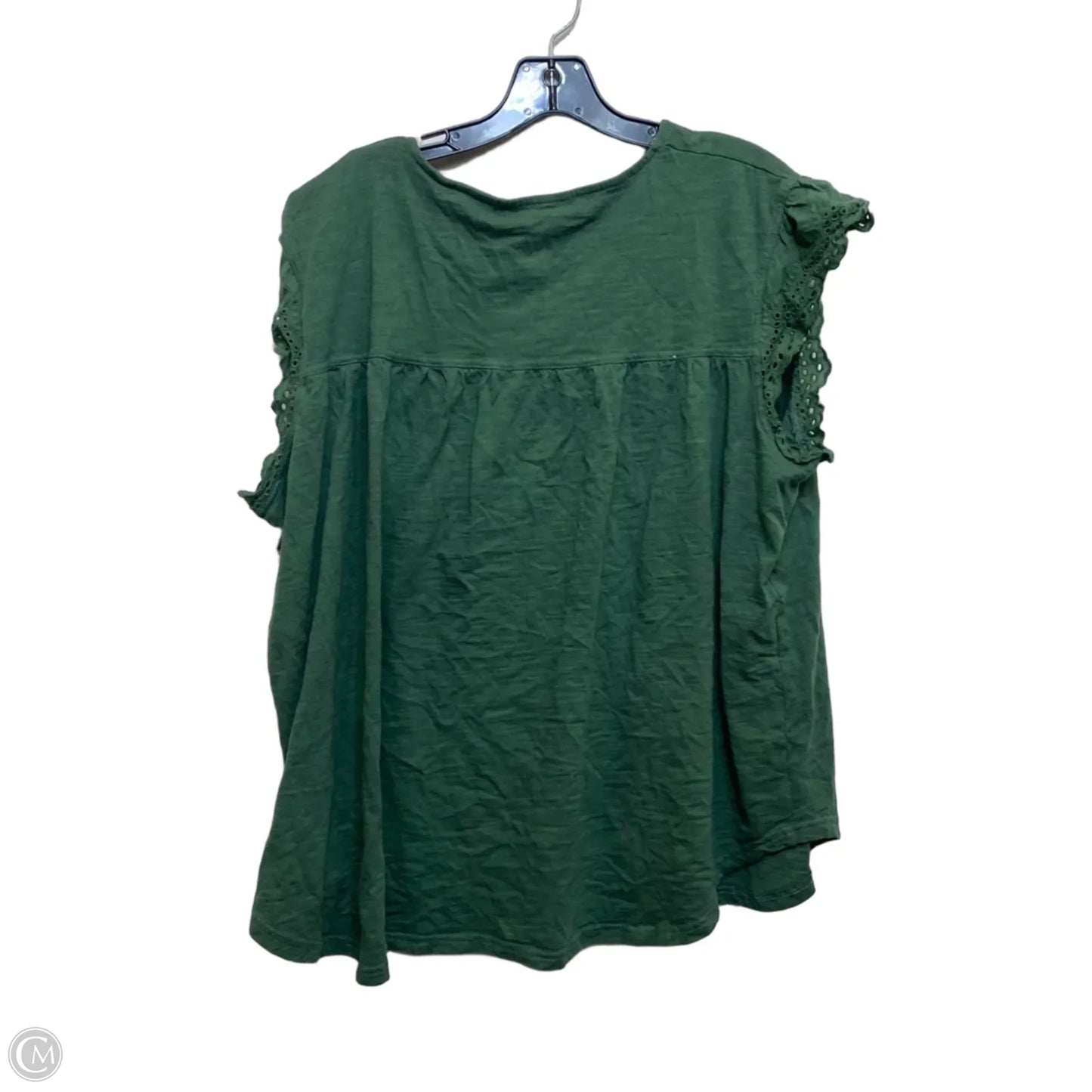 Top Sleeveless By Suzanne Betro In Green, Size: 4x
