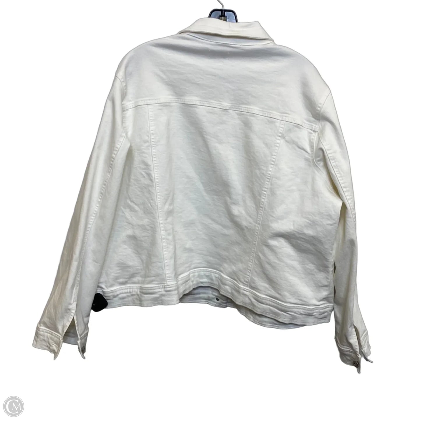 Jacket Denim By Wonderly In White Denim, Size: 3x