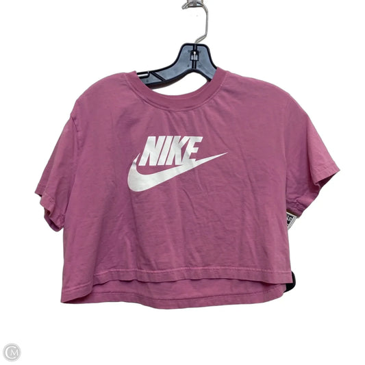 Athletic Top Short Sleeve By Nike Apparel In Pink, Size: M
