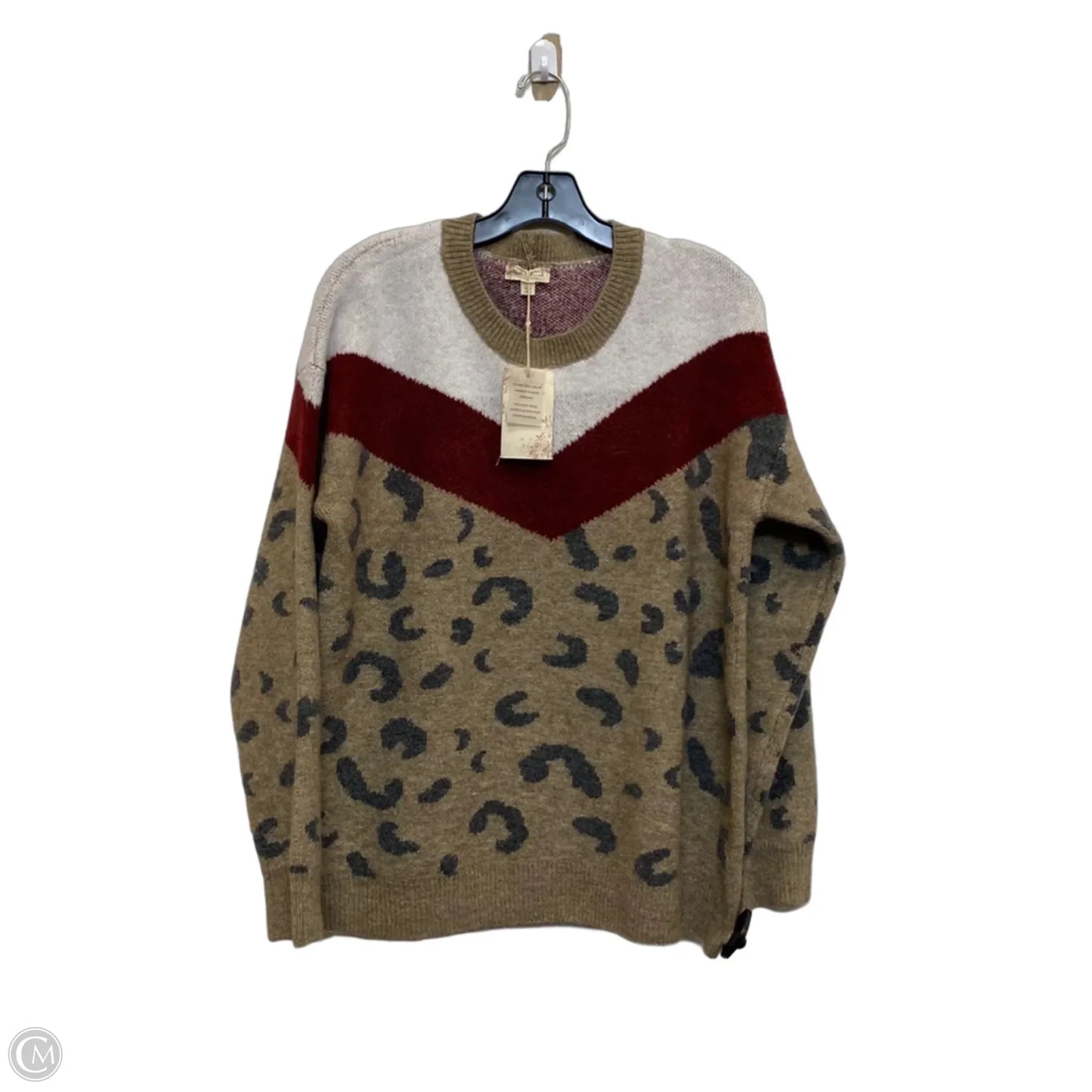 Sweater By Hem & Thread In Brown & Red, Size: L
