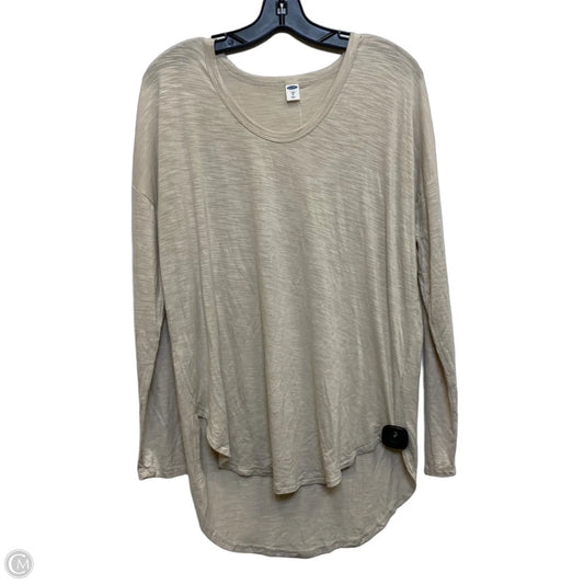 Top Long Sleeve Basic By Old Navy In Tan, Size: M