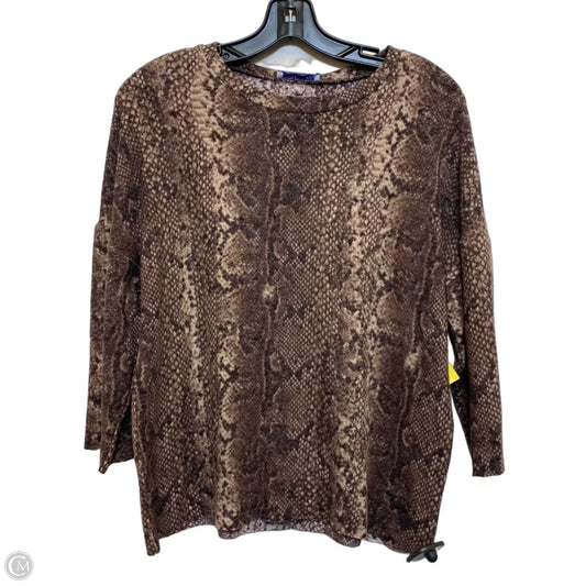 Top 3/4 Sleeve By Zara In Animal Print, Size: S
