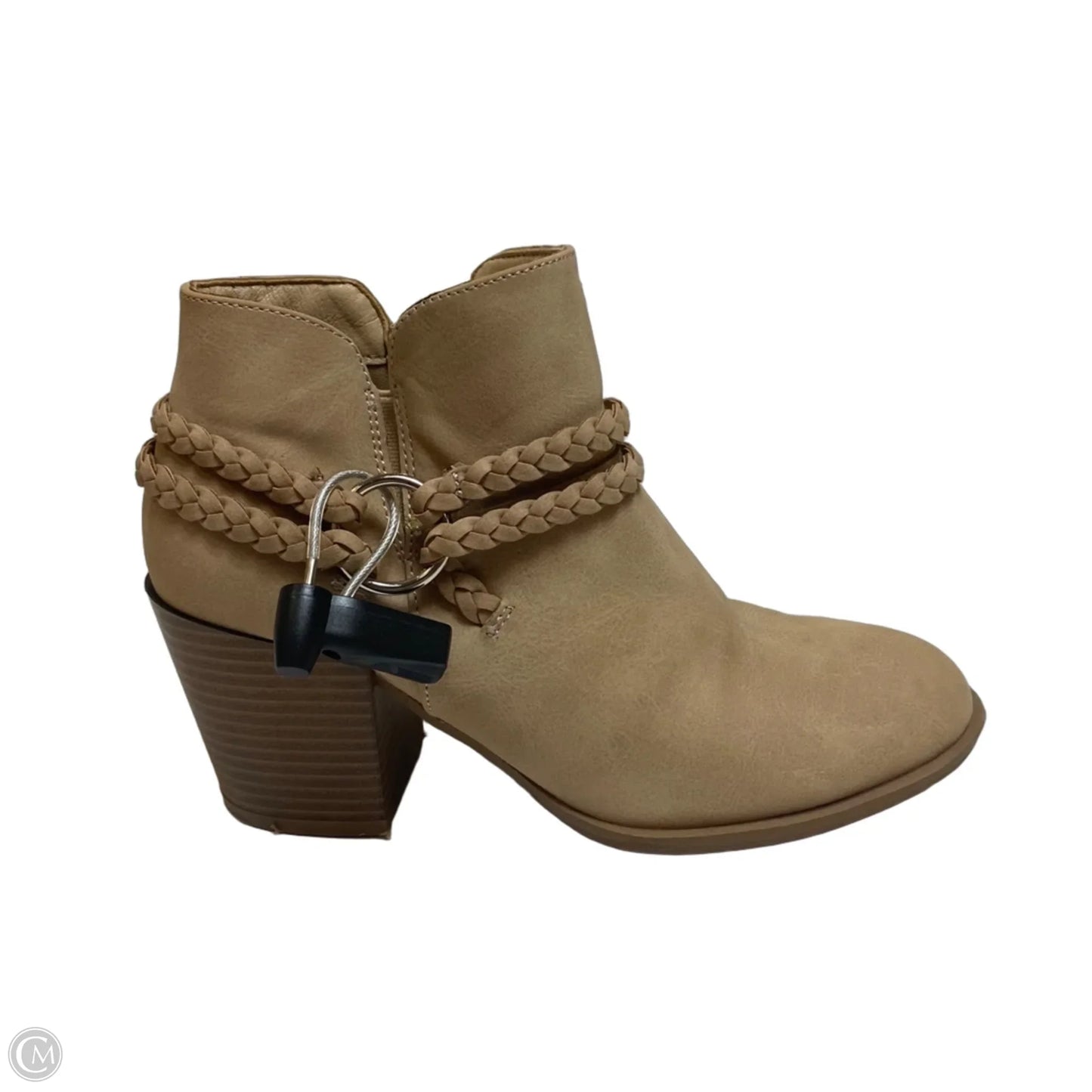 Boots Ankle Heels By Sugar In Tan, Size: 7.5