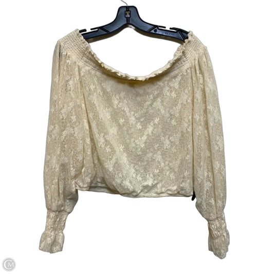 Top Long Sleeve By Free People In Cream, Size: L