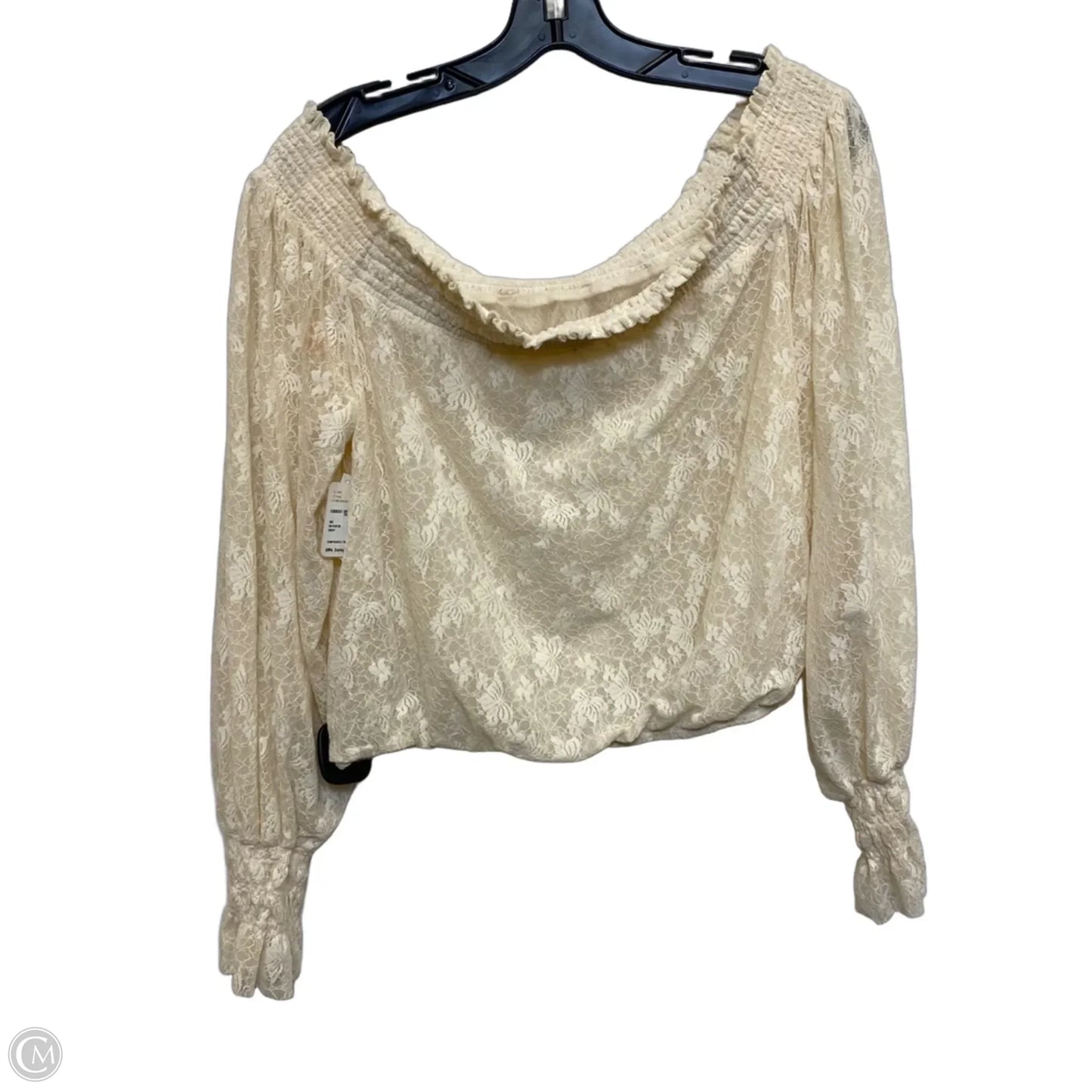 Top Long Sleeve By Free People In Cream, Size: L