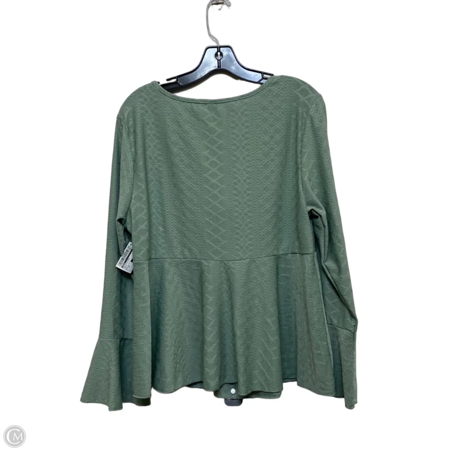 Top 3/4 Sleeve By Shein In Green, Size: 2x