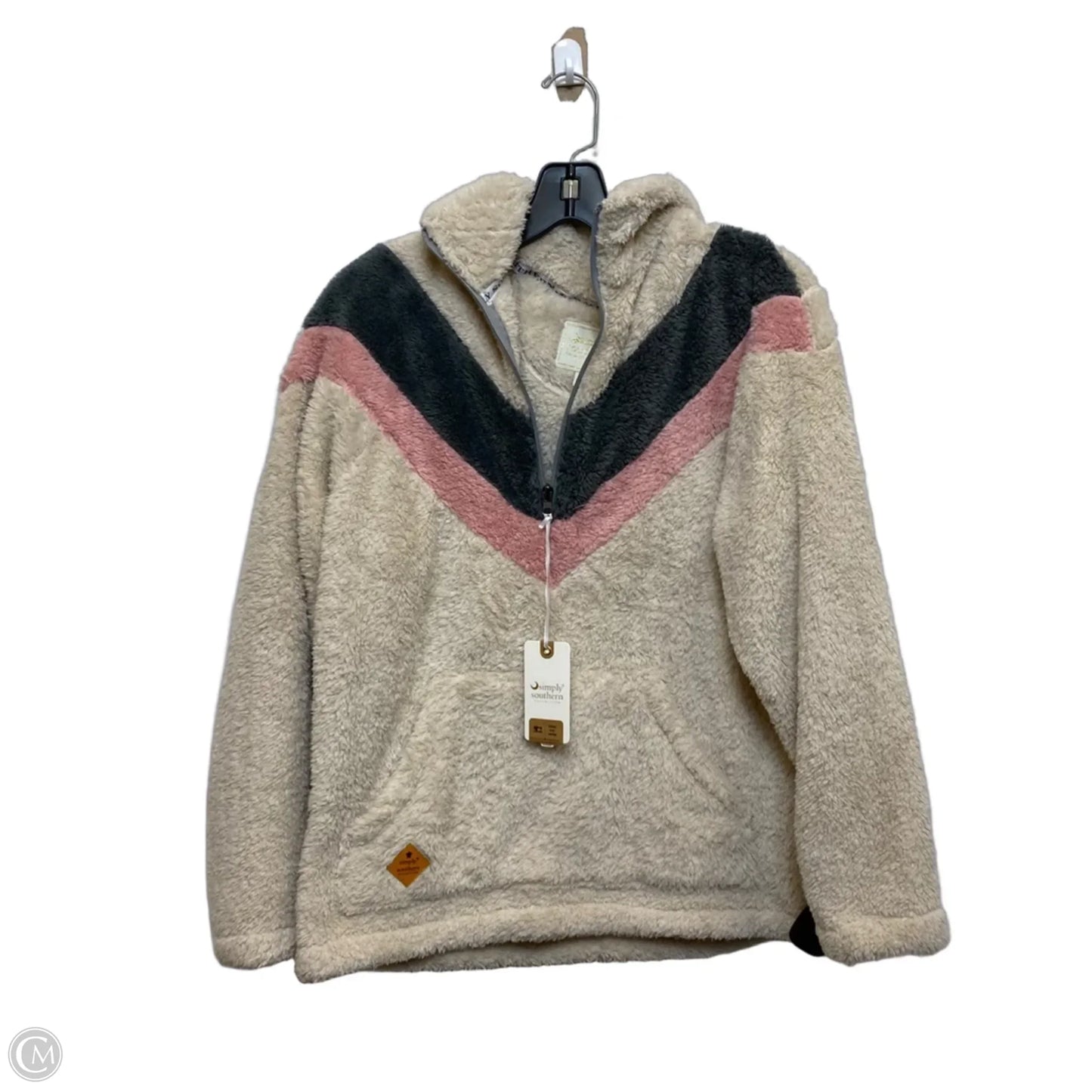 Sweatshirt Collar By Simply Southern In Cream, Size: S