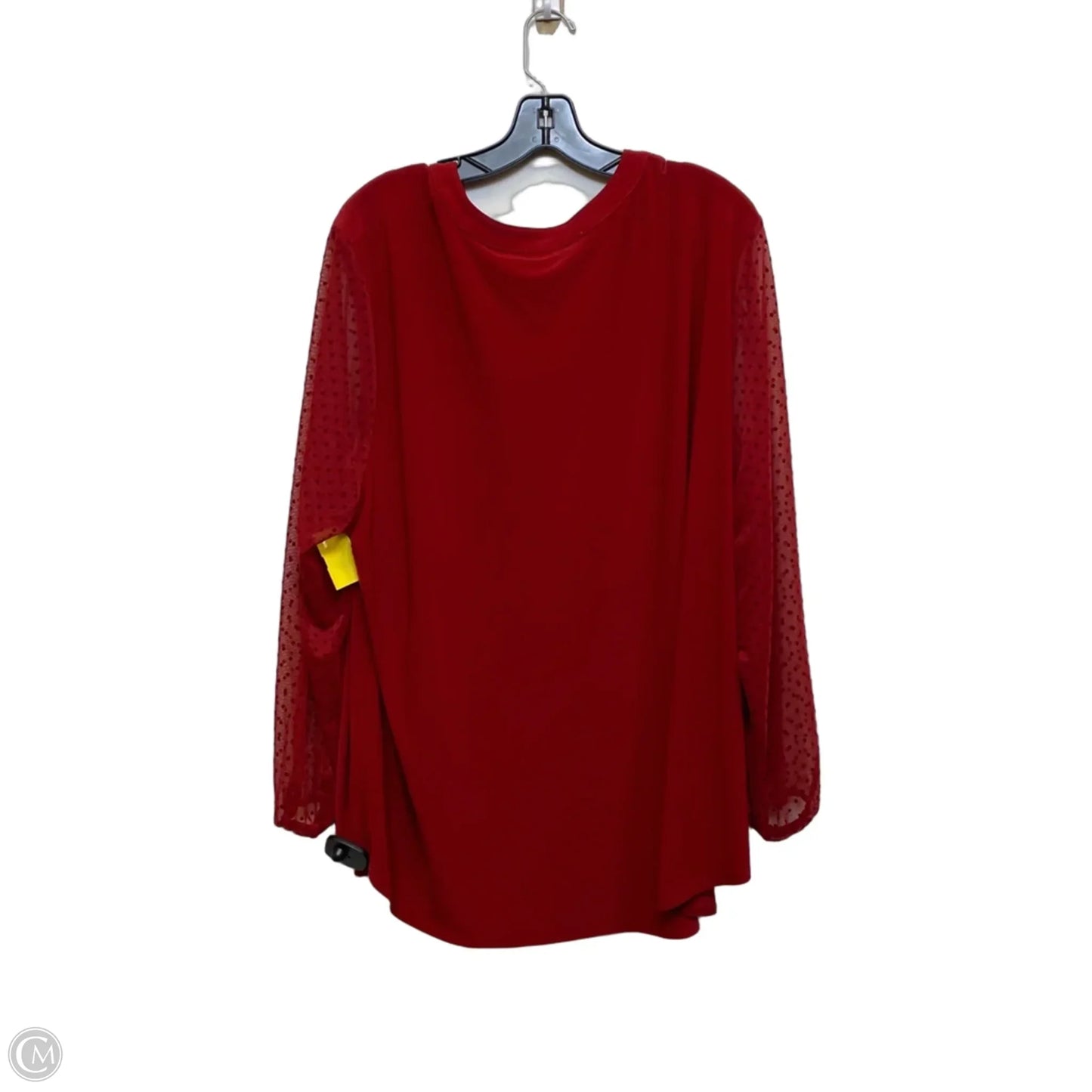 Top Long Sleeve By Kasper In Red, Size: 3x