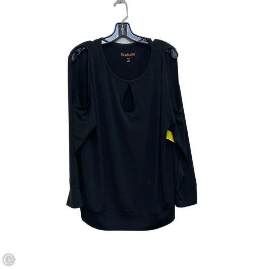 Top Long Sleeve By Romans In Black, Size: 1x