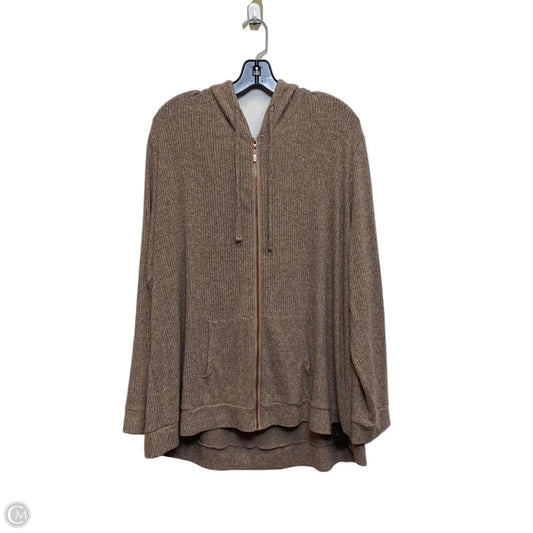 Sweatshirt Hoodie By Cato In Tan, Size: 2x