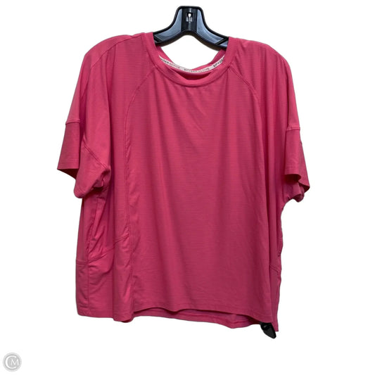 Athletic Top Short Sleeve By Spyder In Pink, Size: Xl