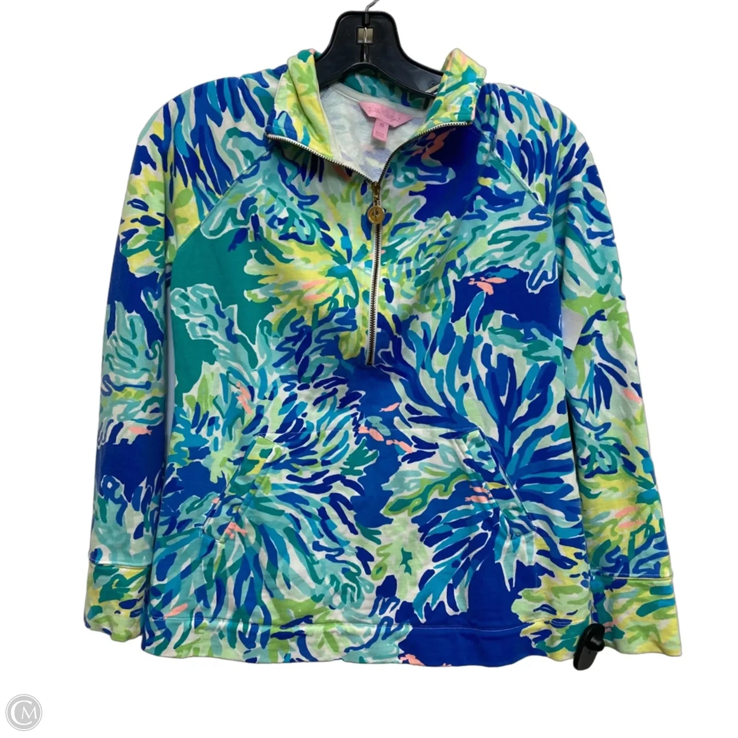 Sweatshirt Designer By Lilly Pulitzer In Blue & Green, Size: Xs