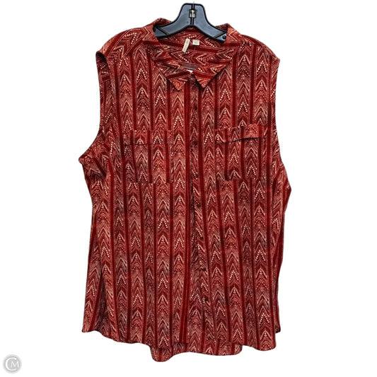 Top Sleeveless By Cato In Red, Size: 4x