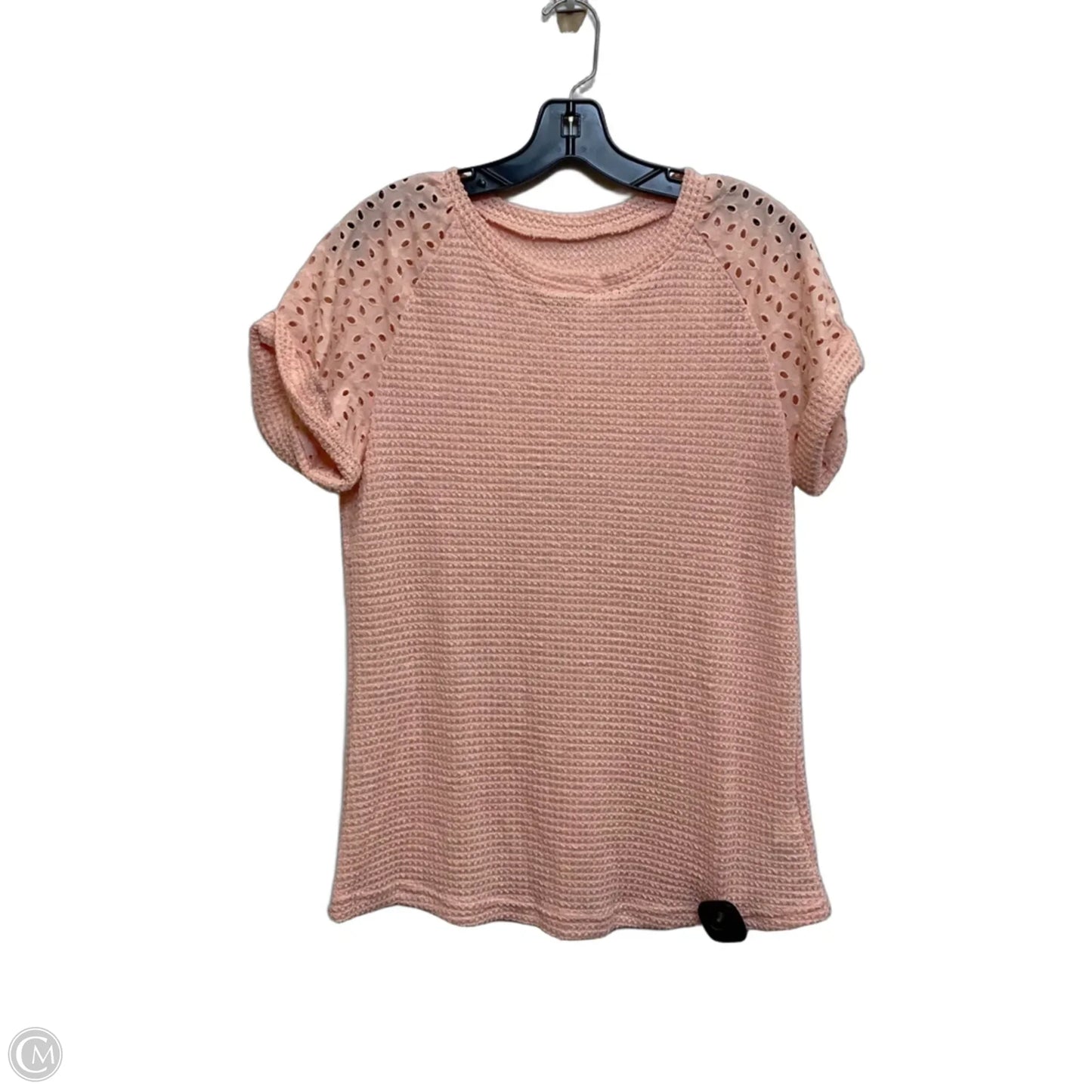 Top Short Sleeve By Shein In Pink, Size: L