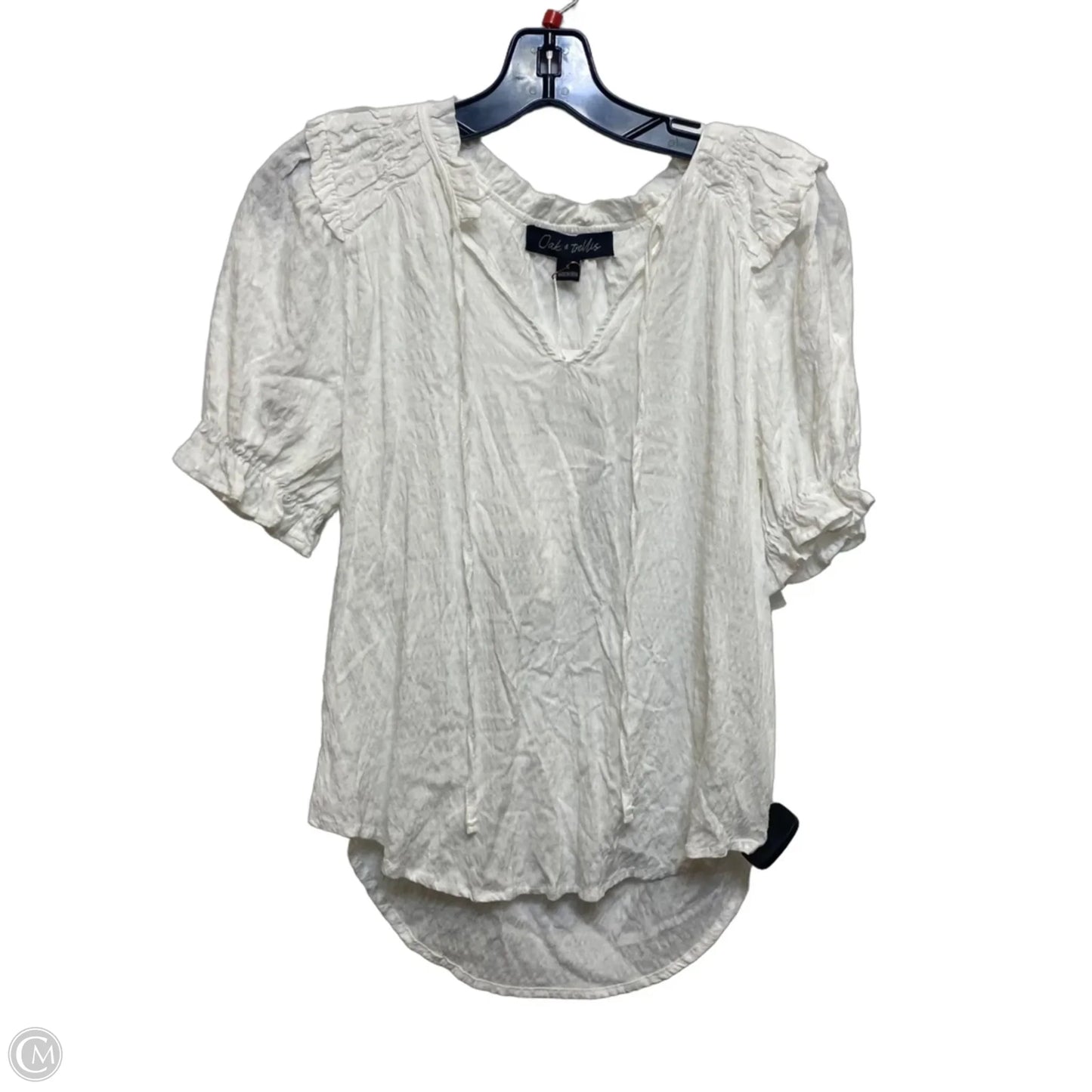 Top Short Sleeve By Oak & Trellis In White, Size: S