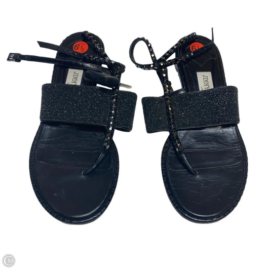 Sandals Luxury Designer By Jimmy Choo In Black, Size: 6.5