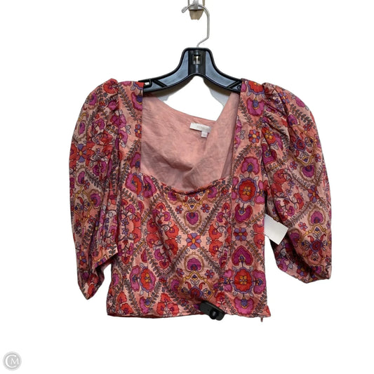 Top Short Sleeve By Olivaceous In Orange & Pink, Size: L