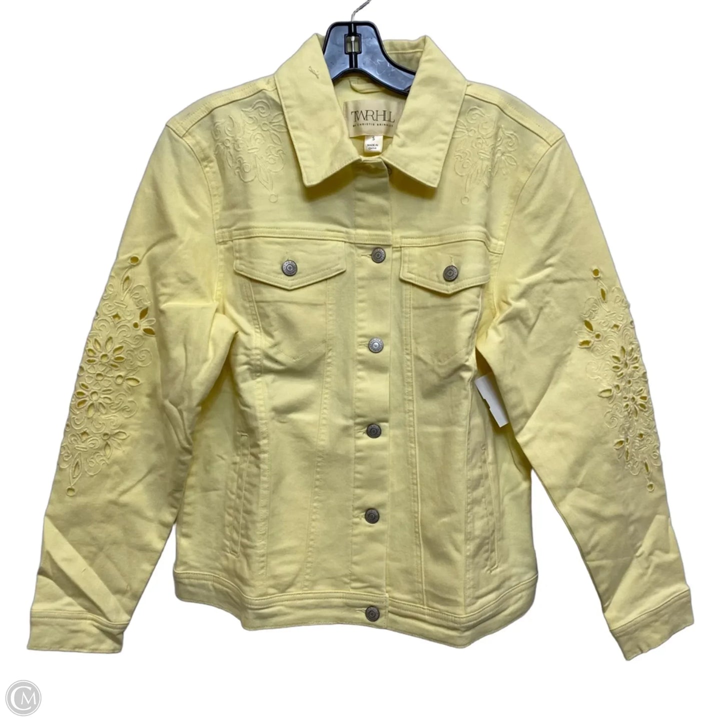 Jacket Denim By Christie Brinkley In Yellow Denim, Size: S
