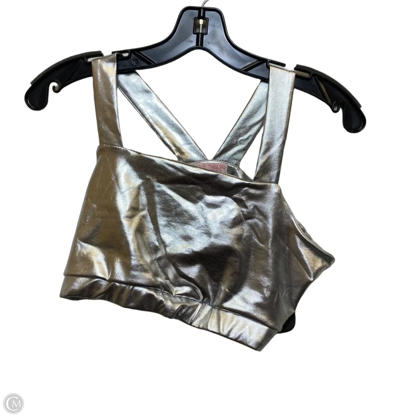 Top Sleeveless By Cmf In Silver, Size: L